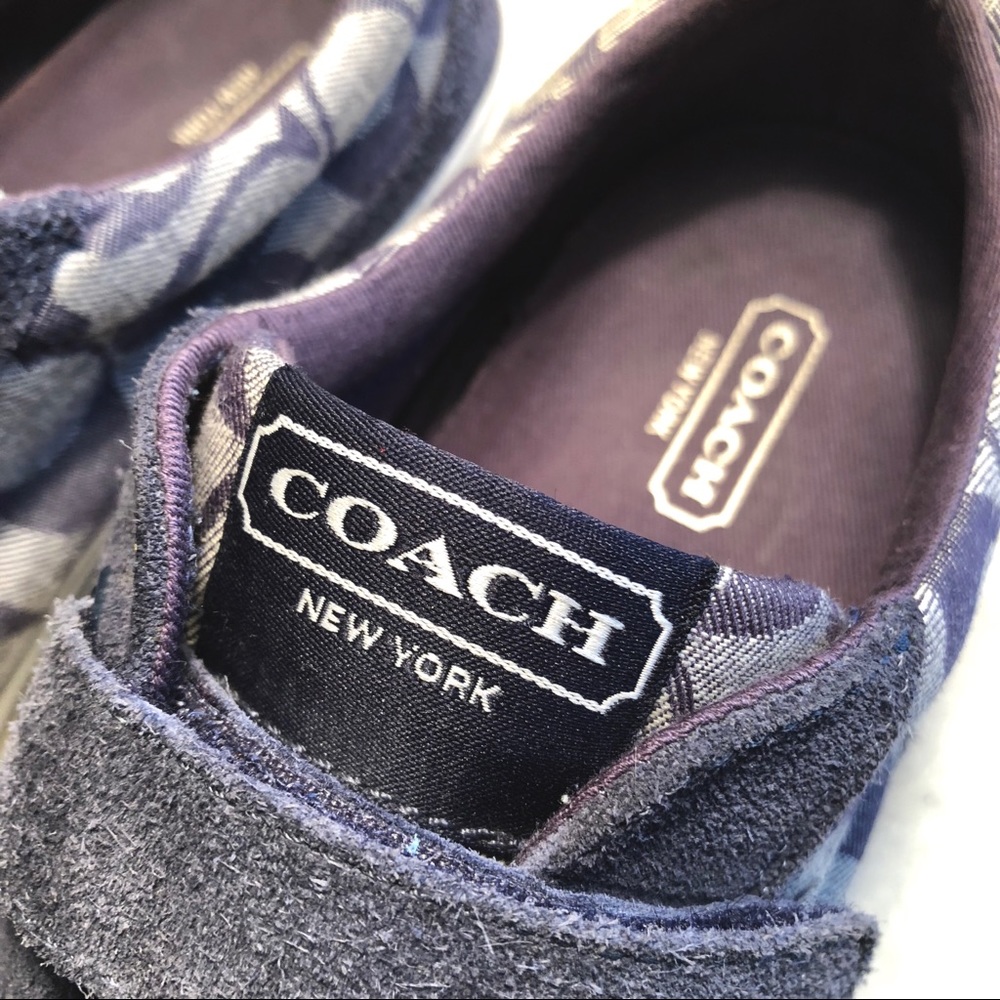 Coach Priya Blue Denim Monogram Sneakers Size 7